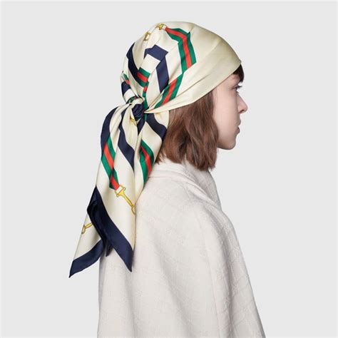 gucci print head scarf